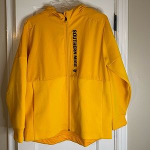 Gold Adidas Southern Mississippi Hooded Lightweight Jacket Large